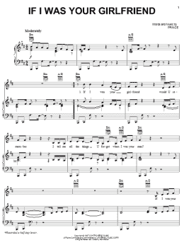 page one of If I Was Your Girlfriend (Piano, Vocal & Guitar Chords (Right-Hand Melody))