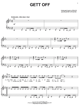 page one of Gett Off (Piano, Vocal & Guitar Chords (Right-Hand Melody))
