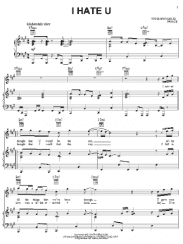 page one of I Hate U (Piano, Vocal & Guitar Chords (Right-Hand Melody))