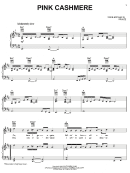 page one of Pink Cashmere (Piano, Vocal & Guitar Chords (Right-Hand Melody))