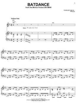 page one of Batdance (Piano, Vocal & Guitar Chords (Right-Hand Melody))