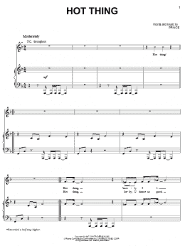 page one of Hot Thing (Piano, Vocal & Guitar Chords (Right-Hand Melody))