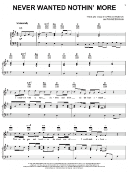 page one of Never Wanted Nothin' More (Piano, Vocal & Guitar Chords (Right-Hand Melody))