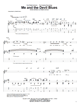 page one of Me And The Devil Blues (Guitar Tab)