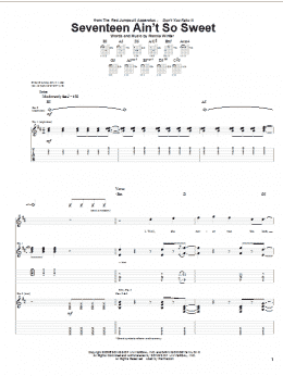 page one of Seventeen Ain't So Sweet (Guitar Tab)