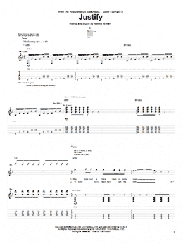 page one of Justify (Guitar Tab)