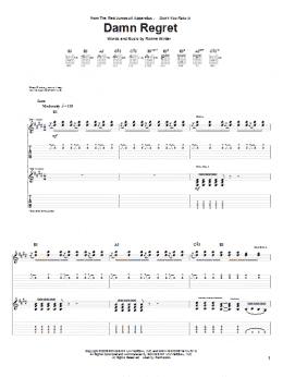 page one of Damn Regret (Guitar Tab)