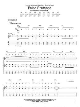 page one of False Pretense (Guitar Tab)