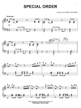 page one of Special Order (Piano Solo)