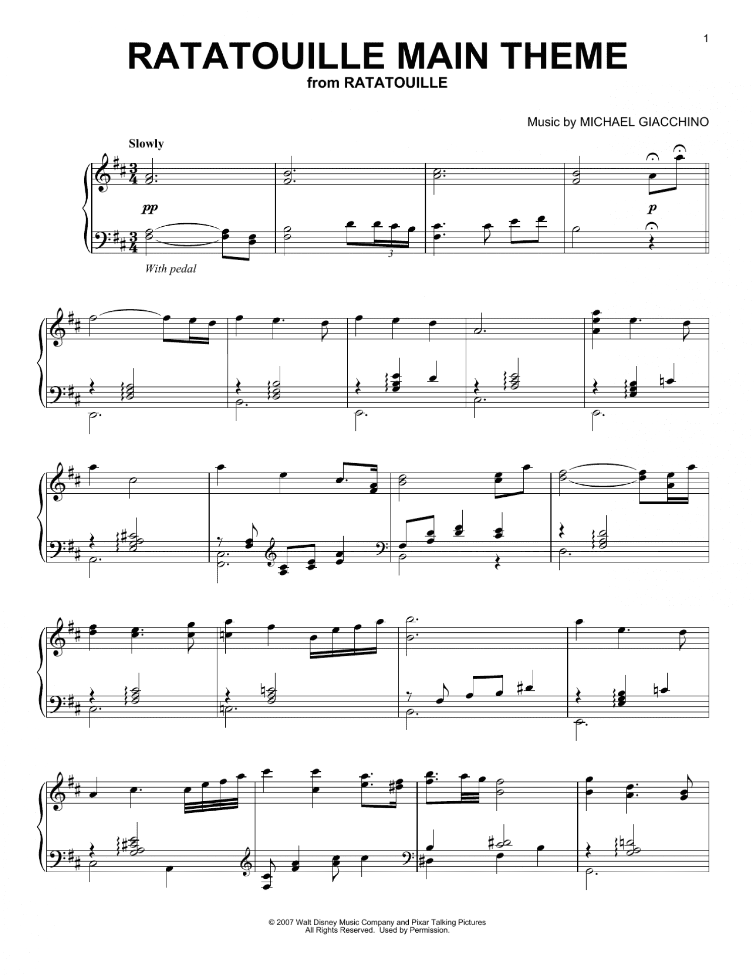 Ratatouille (Main Theme) (Piano Solo)