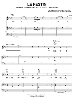 page one of Le Festin (from Ratatouille) (Piano, Vocal & Guitar Chords (Right-Hand Melody))