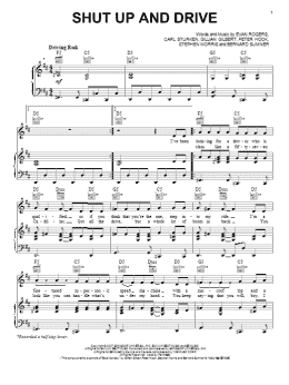 page one of Shut Up And Drive (Piano, Vocal & Guitar Chords (Right-Hand Melody))