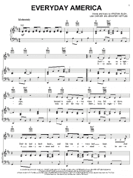 page one of Everyday America (Piano, Vocal & Guitar Chords (Right-Hand Melody))