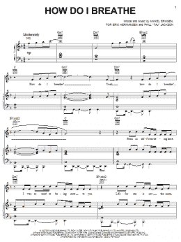 page one of How Do I Breathe (Piano, Vocal & Guitar Chords (Right-Hand Melody))