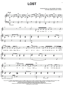 page one of Lost (Piano & Vocal)