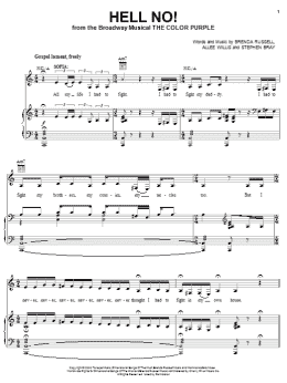 page one of Hell No! (Piano, Vocal & Guitar Chords (Right-Hand Melody))
