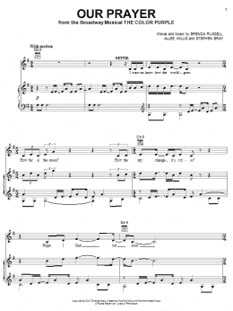 page one of Our Prayer (Piano, Vocal & Guitar Chords (Right-Hand Melody))