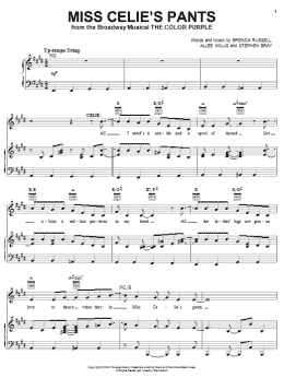 page one of Miss Celie's Pants (Piano, Vocal & Guitar Chords (Right-Hand Melody))