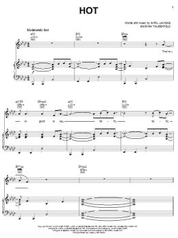 page one of Hot (Piano, Vocal & Guitar Chords (Right-Hand Melody))