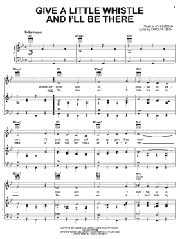 page one of Give A Little Whistle And I'll Be There (Piano, Vocal & Guitar Chords (Right-Hand Melody))