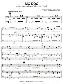 page one of Big Dog (Piano, Vocal & Guitar Chords (Right-Hand Melody))