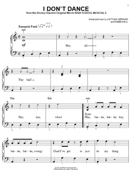 page one of I Don't Dance (Easy Piano)