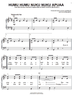 page one of Humu Humu Nuku Nuku Apuaa (Easy Piano)