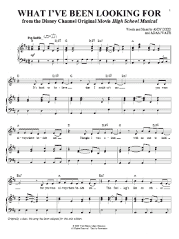 page one of What I've Been Looking For (Piano & Vocal)