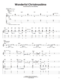 page one of Wonderful Christmastime (Guitar Tab)