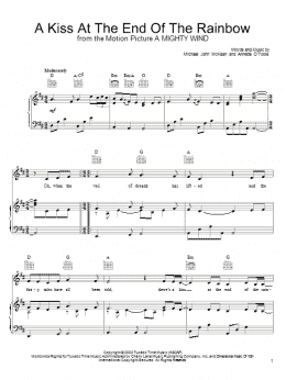page one of A Kiss At The End Of The Rainbow (Piano, Vocal & Guitar Chords (Right-Hand Melody))