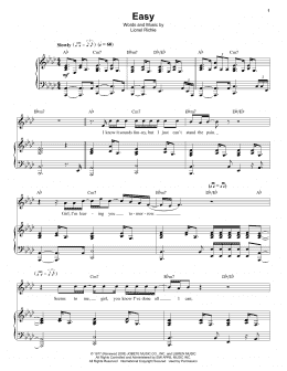 page one of Easy (Piano & Vocal)