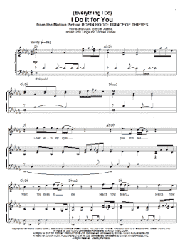 page one of (Everything I Do) I Do It For You (Piano & Vocal)