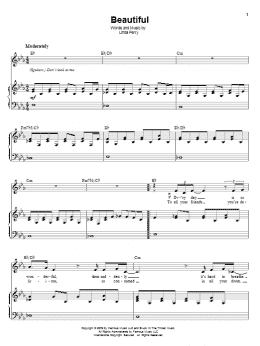 page one of Beautiful (Piano & Vocal)