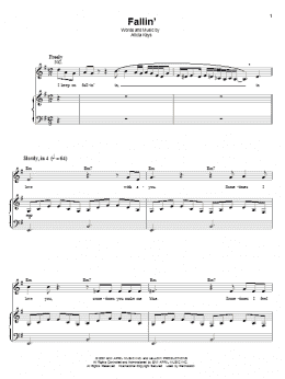page one of Fallin' (Piano & Vocal)