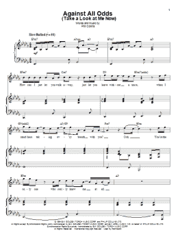page one of Against All Odds (Take A Look At Me Now) (Piano & Vocal)