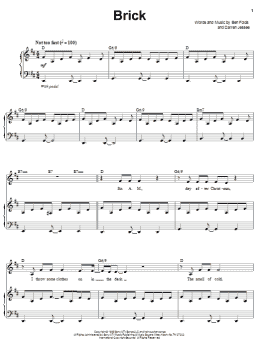 page one of Brick (Piano & Vocal)