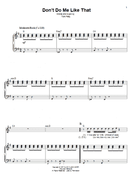 page one of Don't Do Me Like That (Piano & Vocal)