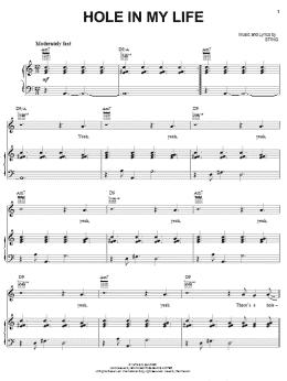 page one of Hole In My Life (Piano, Vocal & Guitar Chords (Right-Hand Melody))