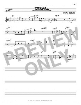 page one of Israel (Real Book – Melody & Chords – C Instruments)