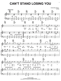 page one of Can't Stand Losing You (Piano, Vocal & Guitar Chords (Right-Hand Melody))
