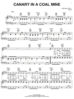 page one of Canary In A Coalmine (Piano, Vocal & Guitar Chords (Right-Hand Melody))
