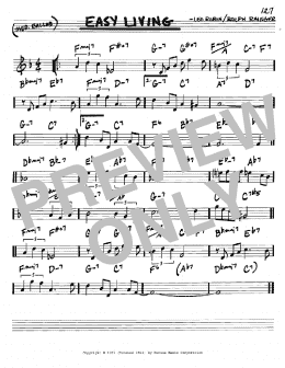 page one of Easy Living (Real Book – Melody & Chords – C Instruments)