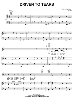 page one of Driven To Tears (Piano, Vocal & Guitar Chords (Right-Hand Melody))