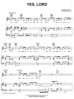 page one of Yes, Lord (Piano, Vocal & Guitar Chords (Right-Hand Melody))
