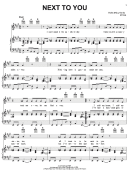 page one of Next To You (Piano, Vocal & Guitar Chords (Right-Hand Melody))