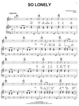 page one of So Lonely (Piano, Vocal & Guitar Chords (Right-Hand Melody))