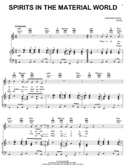 page one of Spirits In The Material World (Piano, Vocal & Guitar Chords (Right-Hand Melody))