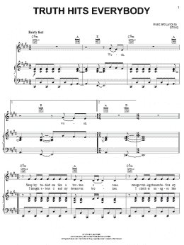page one of Truth Hits Everybody (Piano, Vocal & Guitar Chords (Right-Hand Melody))
