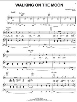 page one of Walking On The Moon (Piano, Vocal & Guitar Chords (Right-Hand Melody))