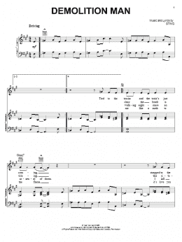 page one of Demolition Man (Piano, Vocal & Guitar Chords (Right-Hand Melody))